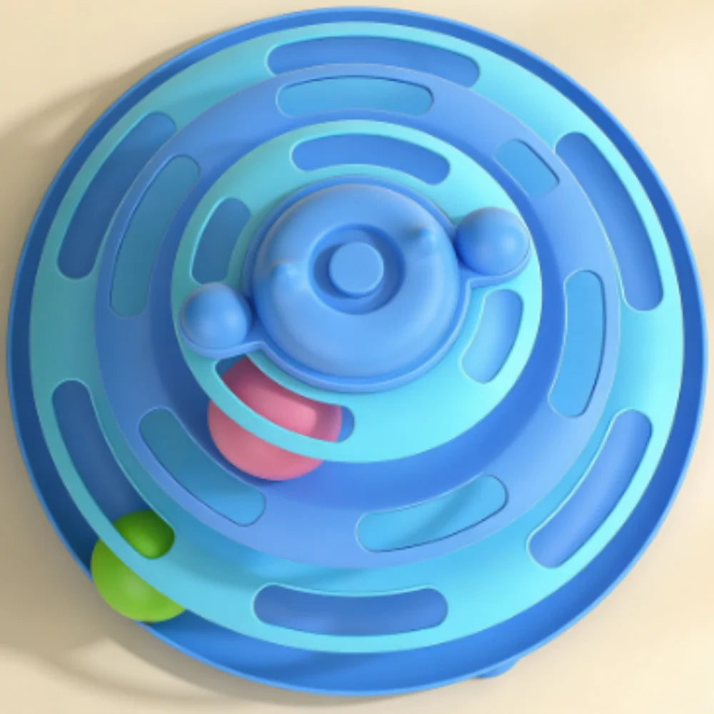 1pcs 4-Layer Feather Cat Turntable With Fun Toy Ball And Playing Stick - Interactive Toy For Cats cat toys interactive cat toy
