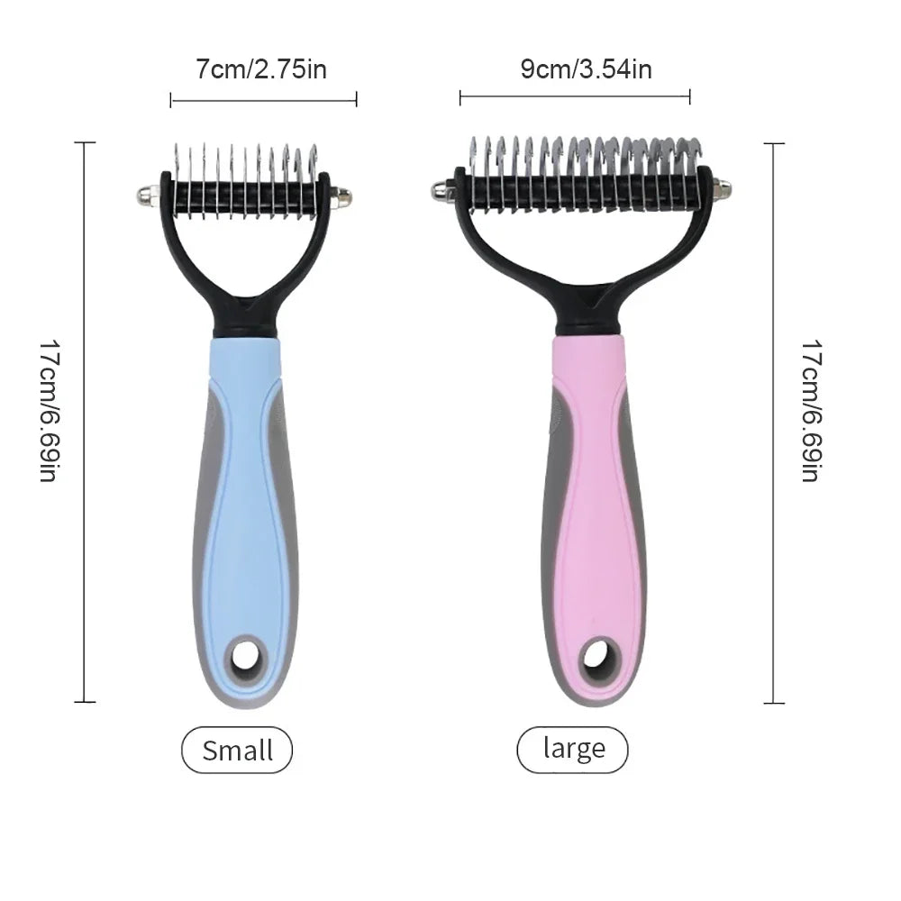Double Sided Stainless Steel Pet Grooming Brush Dog Cat Hair Remover Comb Tangle Removal Pet Supplies