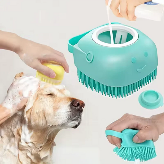 New pet bath massage brush bathroom multifunctional dog cat soft safety silicone pet bath accessories dog cat tools
